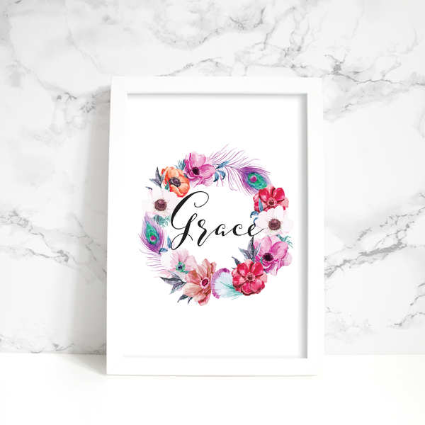 Custom Name Wreath Print 3 of 4