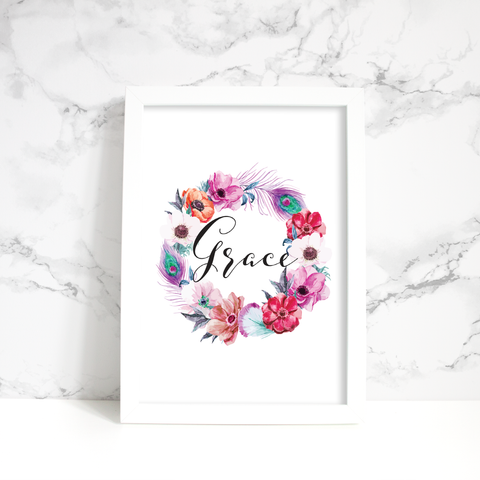 Custom Name Wreath Print 1 of 4