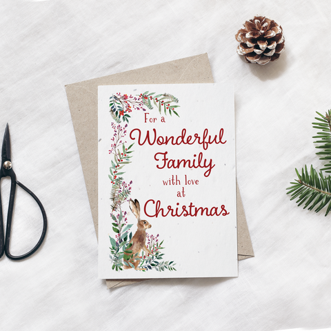 Christmas Card - Seeded - For a Wonderful Family