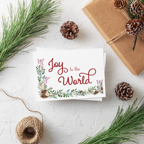 Christmas Card - Seeded - Joy to the World