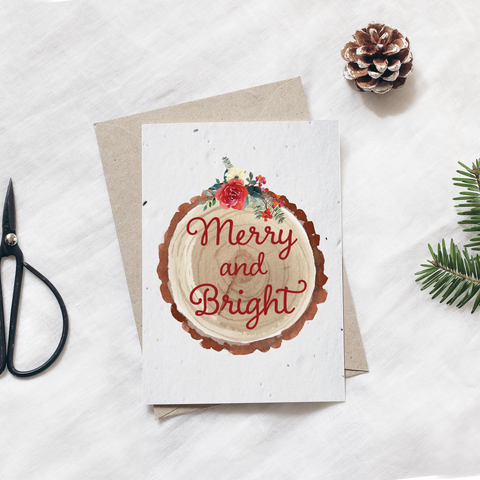 Christmas Card - Seeded - Merry and Bright