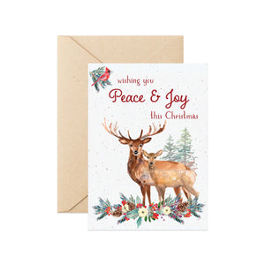 Christmas Card - Seeded - Wishing You Peace and Joy