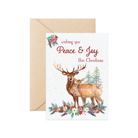 Christmas Card - Seeded - Wishing You Peace and Joy